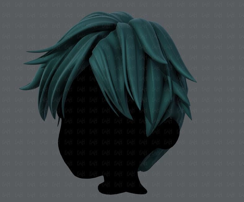 3D Hair style for boy V43 Low-poly 3D model_8