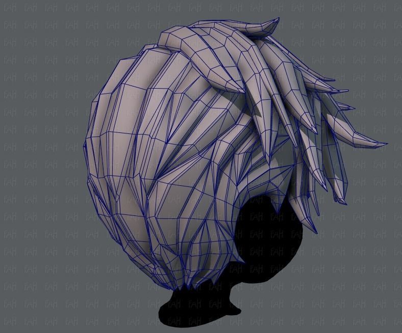 3D Hair style for boy V43 Low-poly 3D model_28