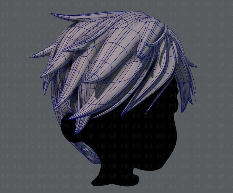 3D Hair style for boy V43 Low-poly 3D model_10