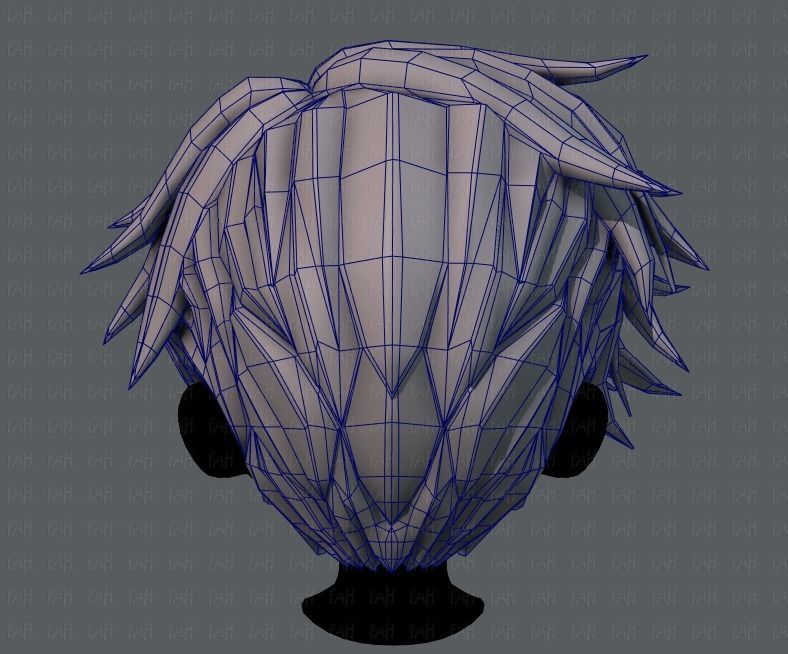3D Hair style for boy V43 Low-poly 3D model_29