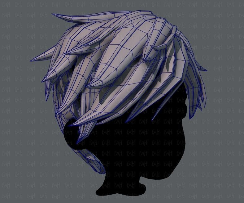 3D Hair style for boy V43 Low-poly 3D model_26