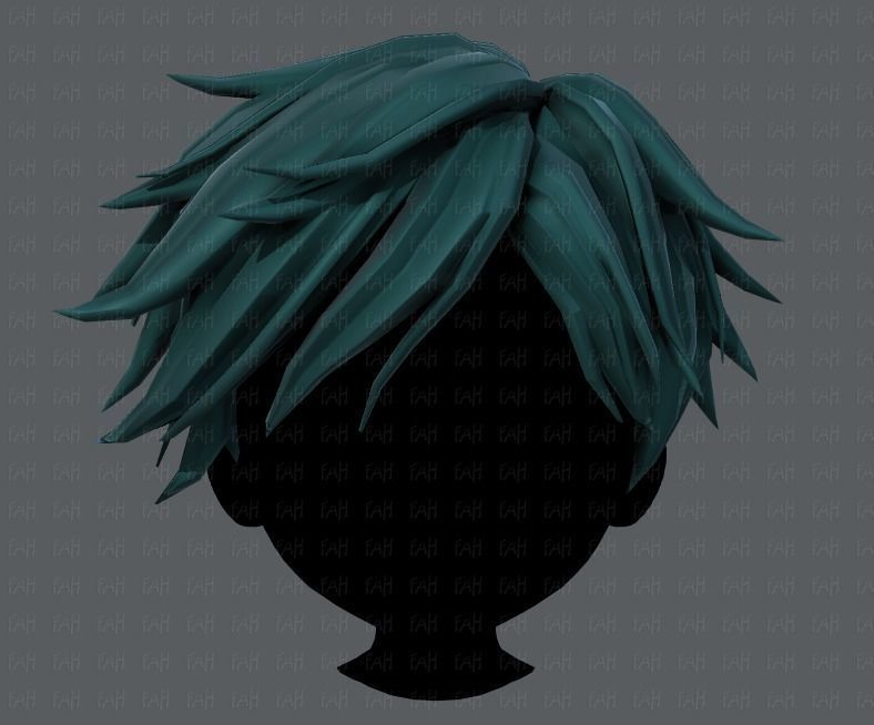 3D Hair style for boy V43 Low-poly 3D model_17