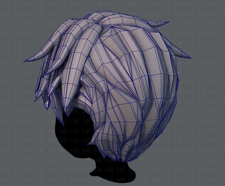 3D Hair style for boy V43 Low-poly 3D model_30