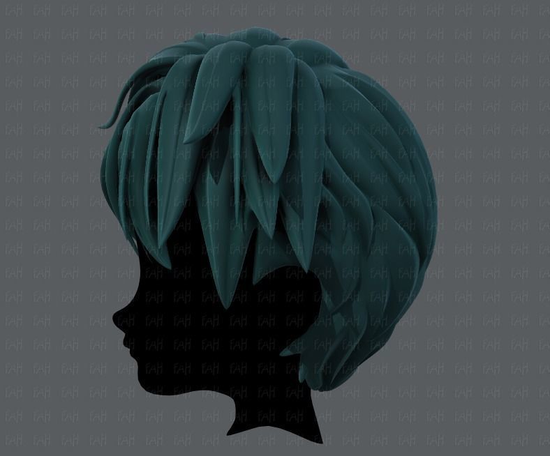 3D Hair style for boy V43 Low-poly 3D model_7