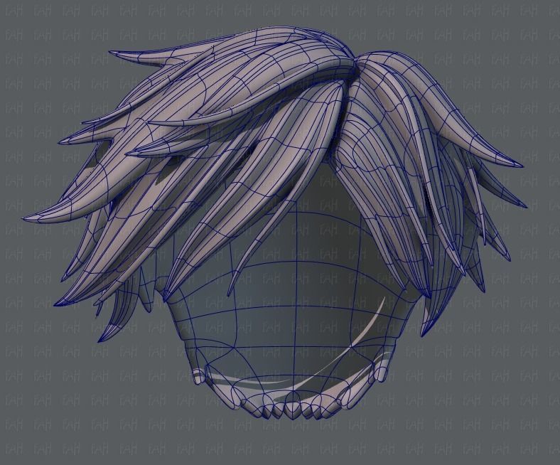 3D Hair style for boy V43 Low-poly 3D model_38