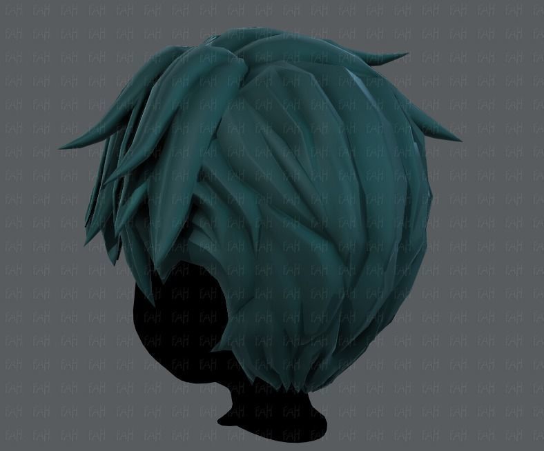 3D Hair style for boy V43 Low-poly 3D model_22