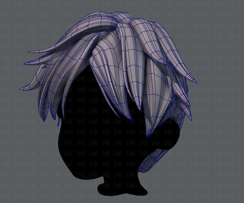 3D Hair style for boy V43 Low-poly 3D model_16