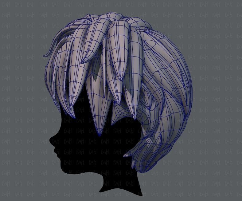 3D Hair style for boy V43 Low-poly 3D model_15