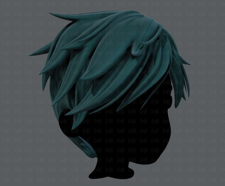 3D Hair style for boy V43 Low-poly 3D model_2