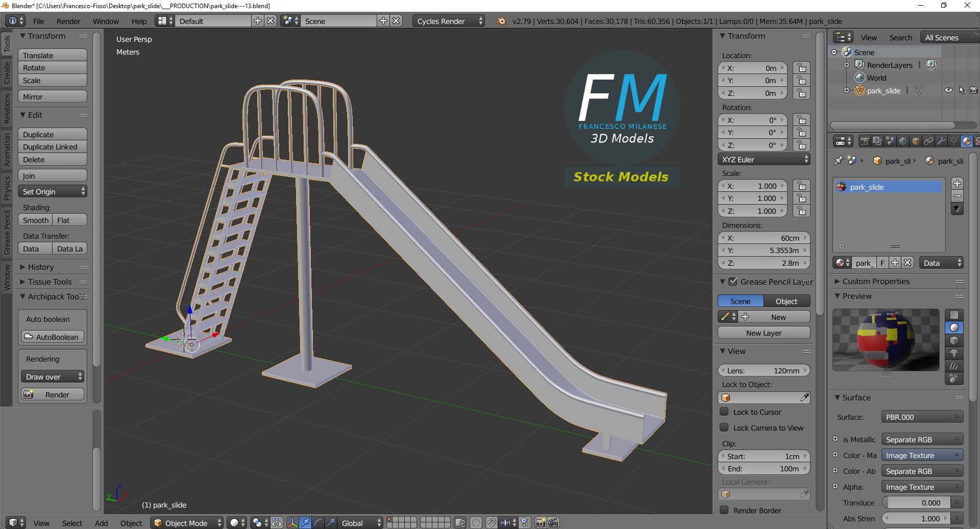 Park slide 3D model_9