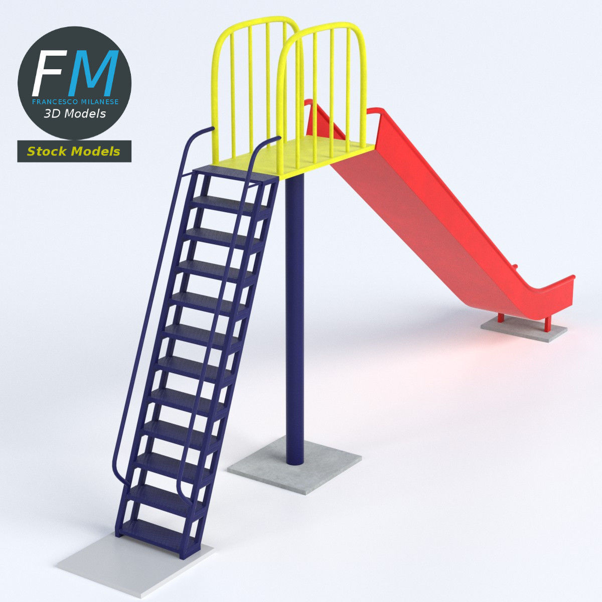 Park slide 3D model_3