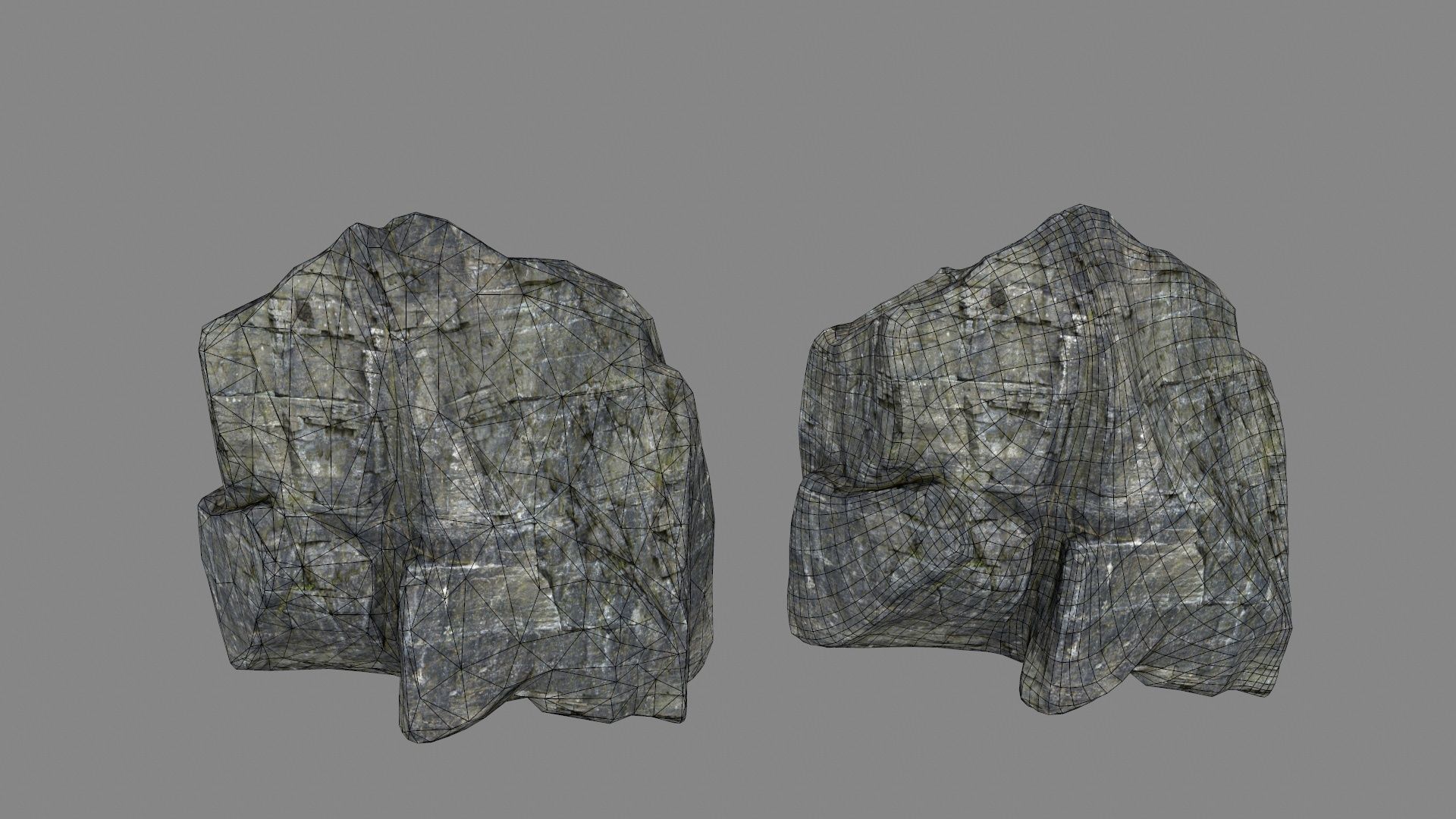cliff rocks set 1 Low-poly 3D model_27