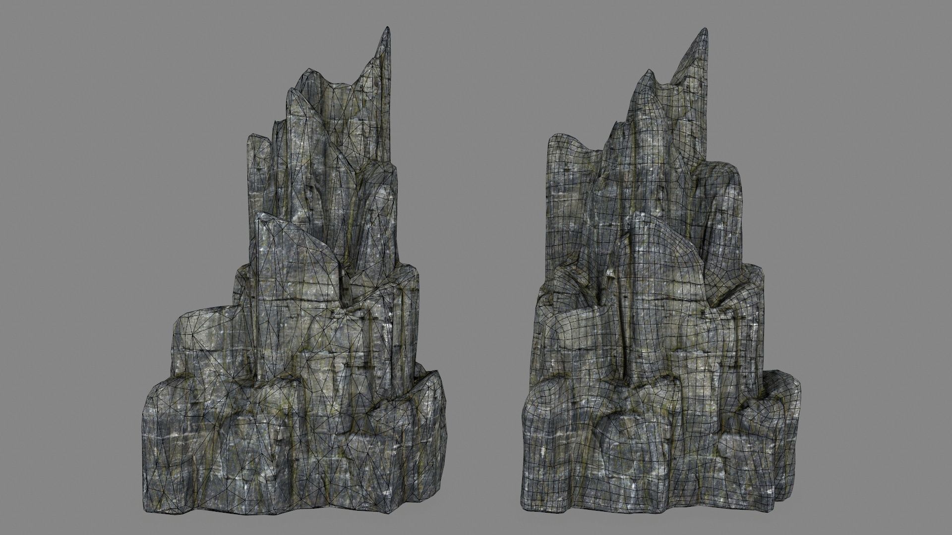 cliff rocks set 1 Low-poly 3D model_16