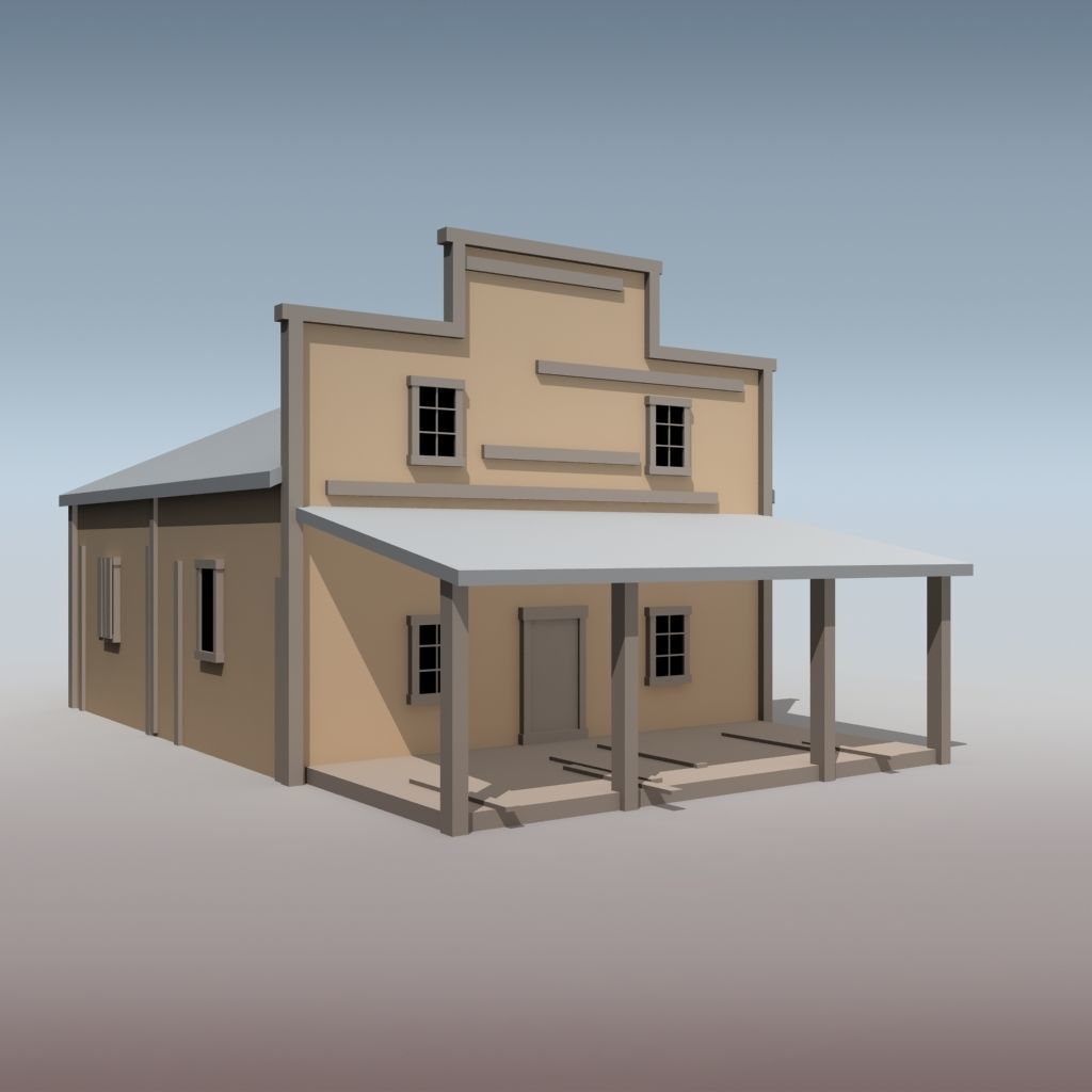 LOW POLY WOODEN HOUSE 1 game asset Low-poly 3D model_1