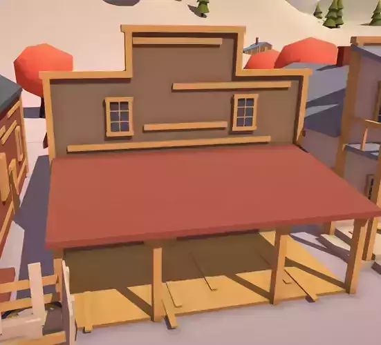 LOW POLY WOODEN HOUSE 1 game asset
