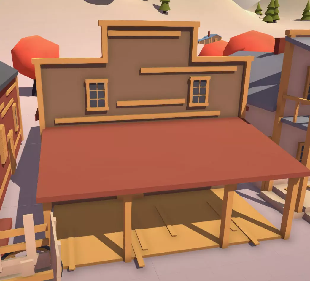 LOW POLY WOODEN HOUSE 1 game asset Low-poly 3D model_0