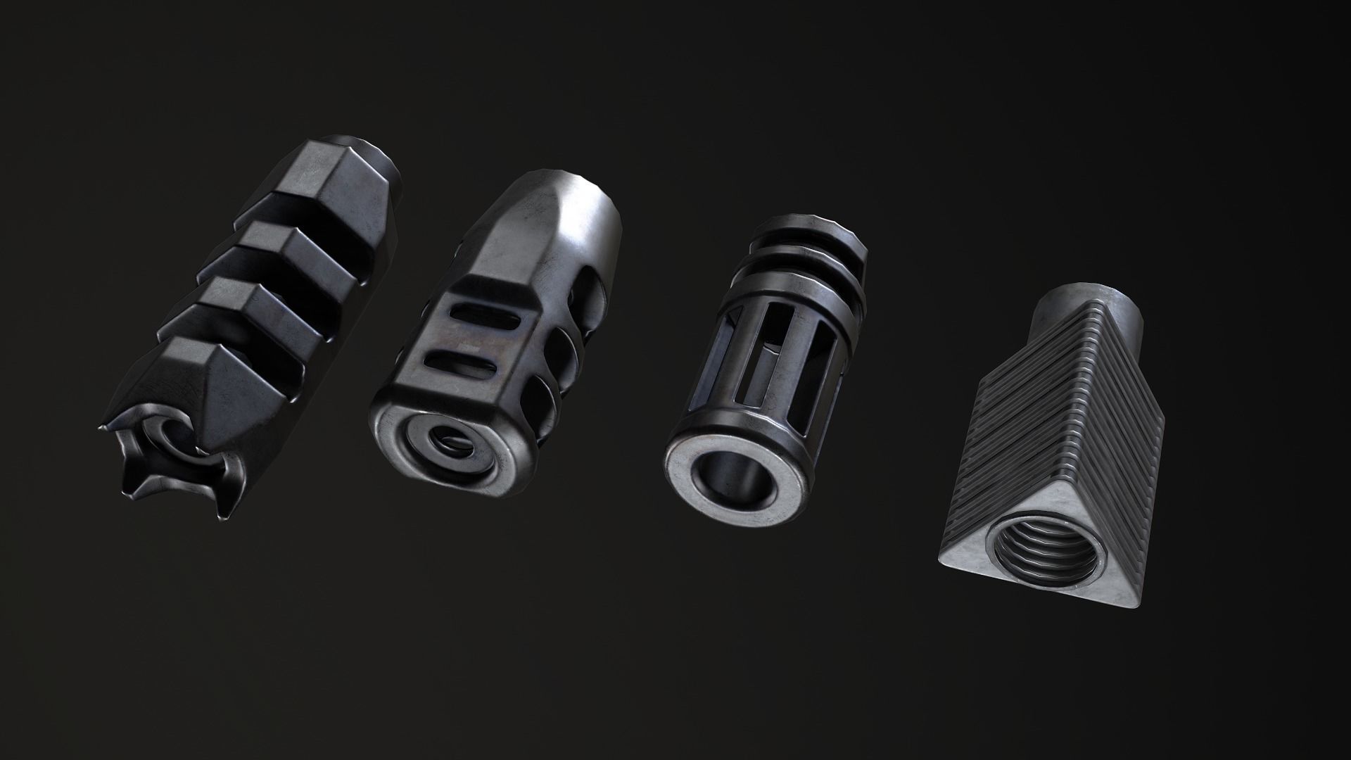 PBR Muzzle Collection items Low-poly 3D model_2