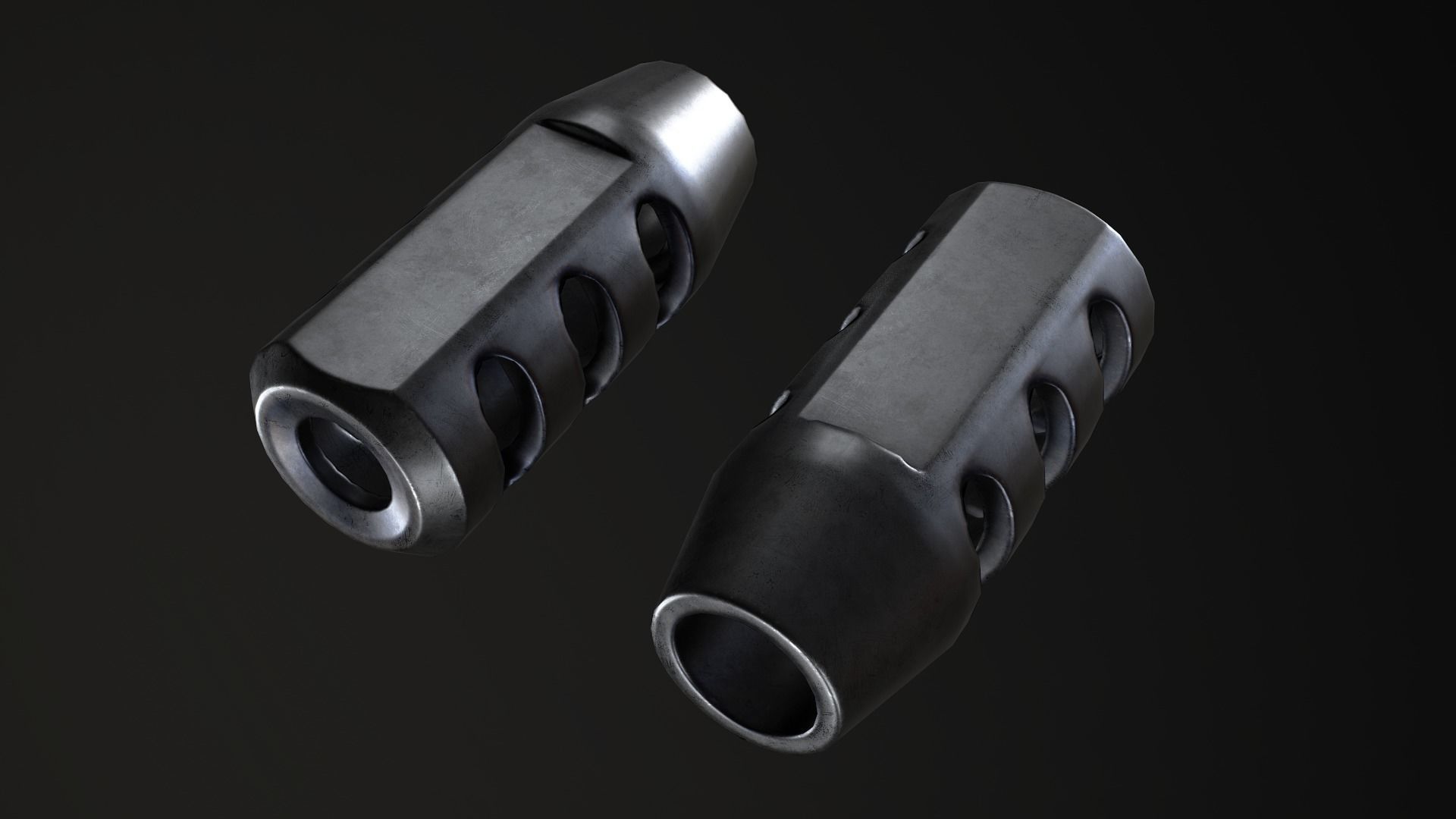 PBR Muzzle Collection items Low-poly 3D model_4
