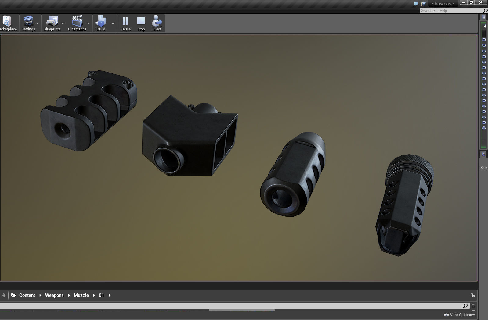 PBR Muzzle Collection items Low-poly 3D model_15