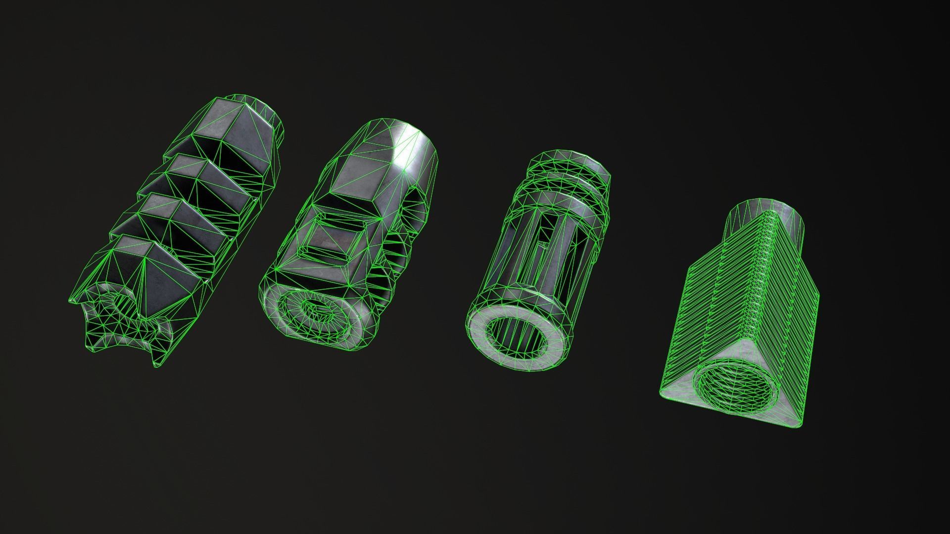PBR Muzzle Collection items Low-poly 3D model_12