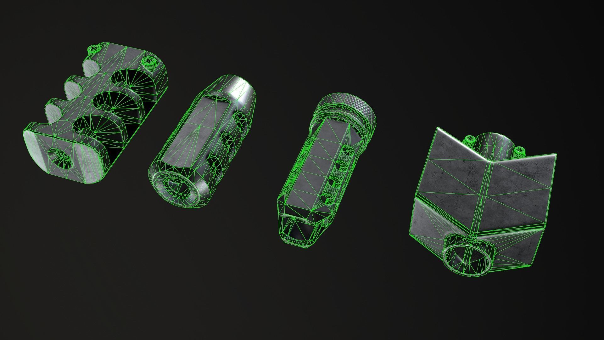 PBR Muzzle Collection items Low-poly 3D model_11