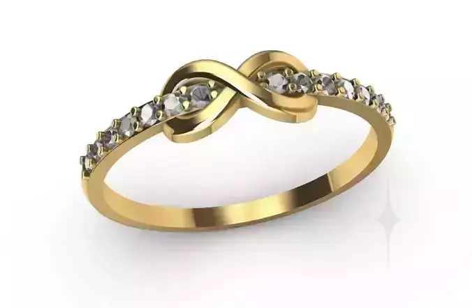 RING INFINITE SYMBOL DIAMOND 3D print model