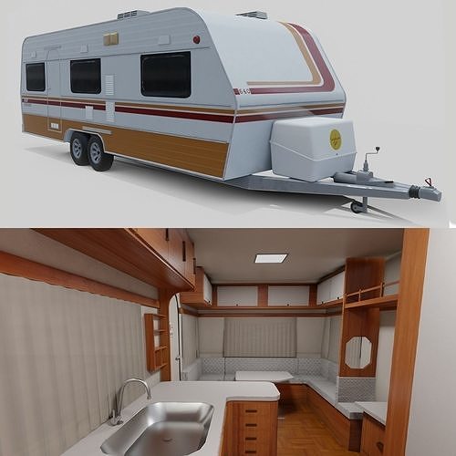 Karmann Ghia Kc - Interior Low-poly 3D model