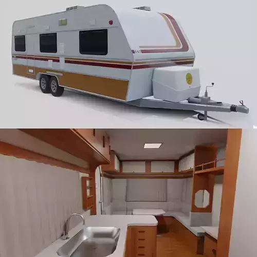 Karmann Ghia Kc - Interior Low-poly 3D model