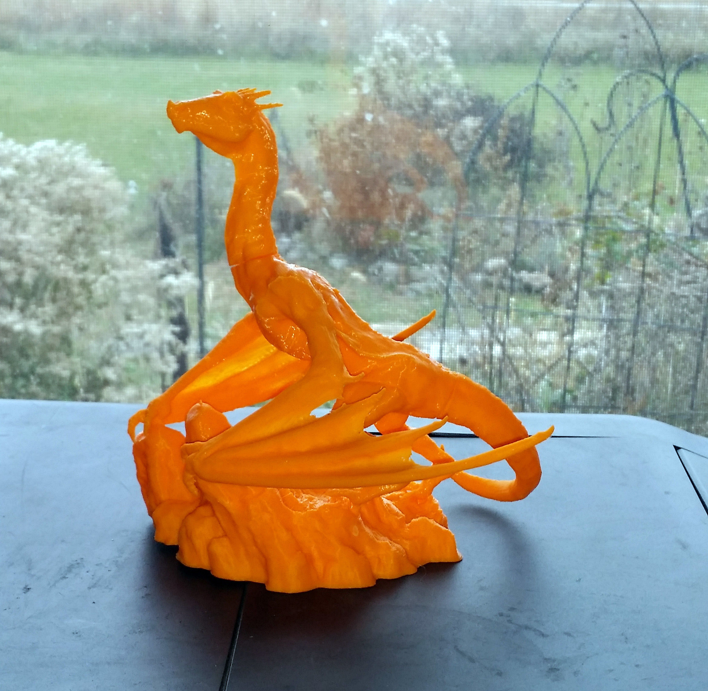 Dragon Posed on Mountaintop 3D print model_2