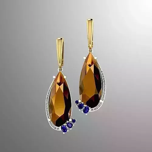 Earrings p 1 gemstone pendant