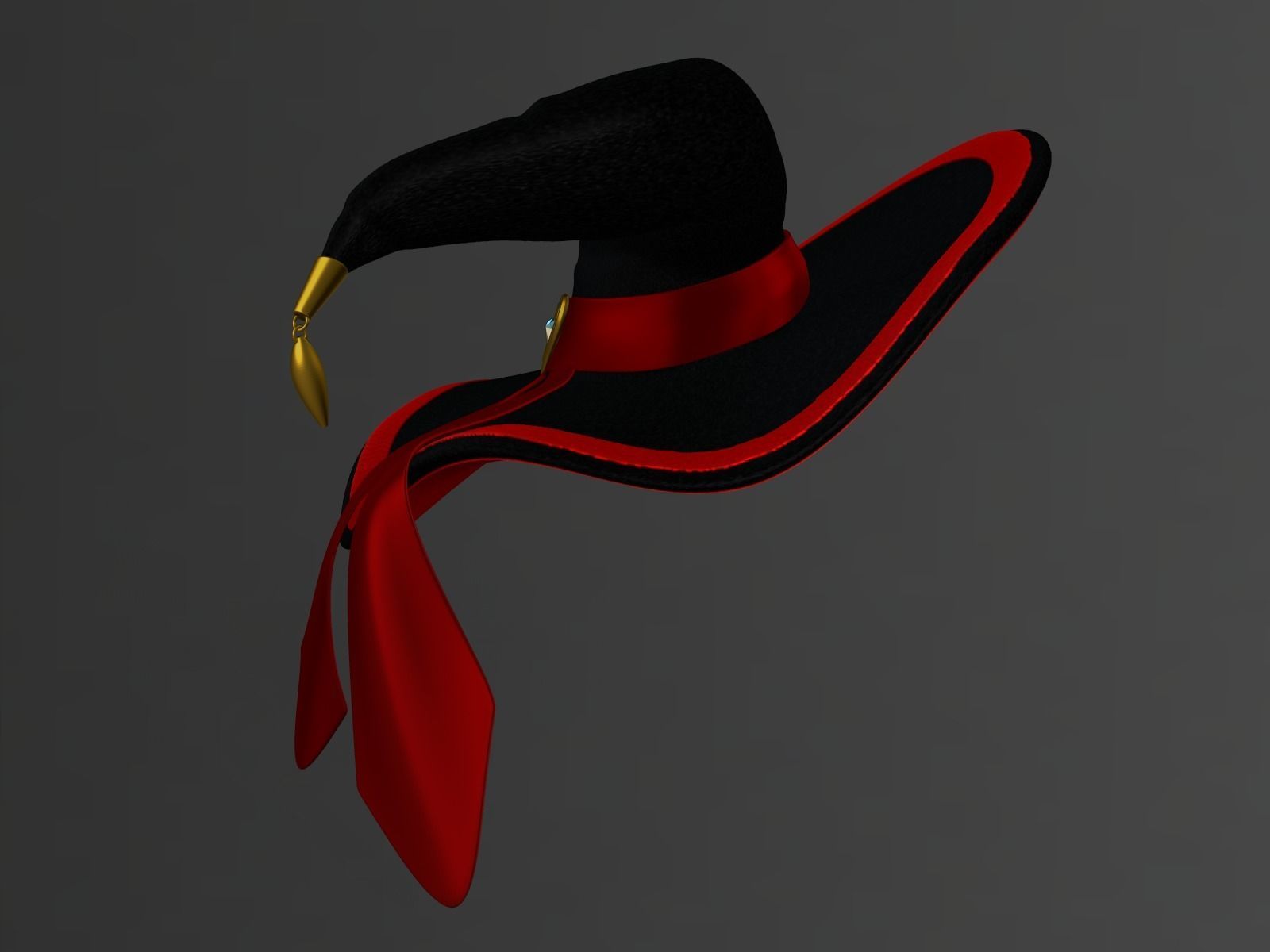 Witch Hat Low-poly 3D model_5