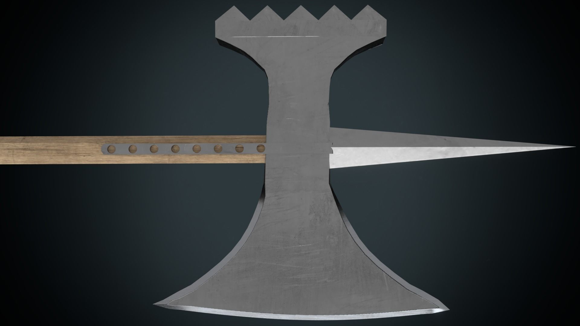 Mordaxe axe Low-poly 3D model_5