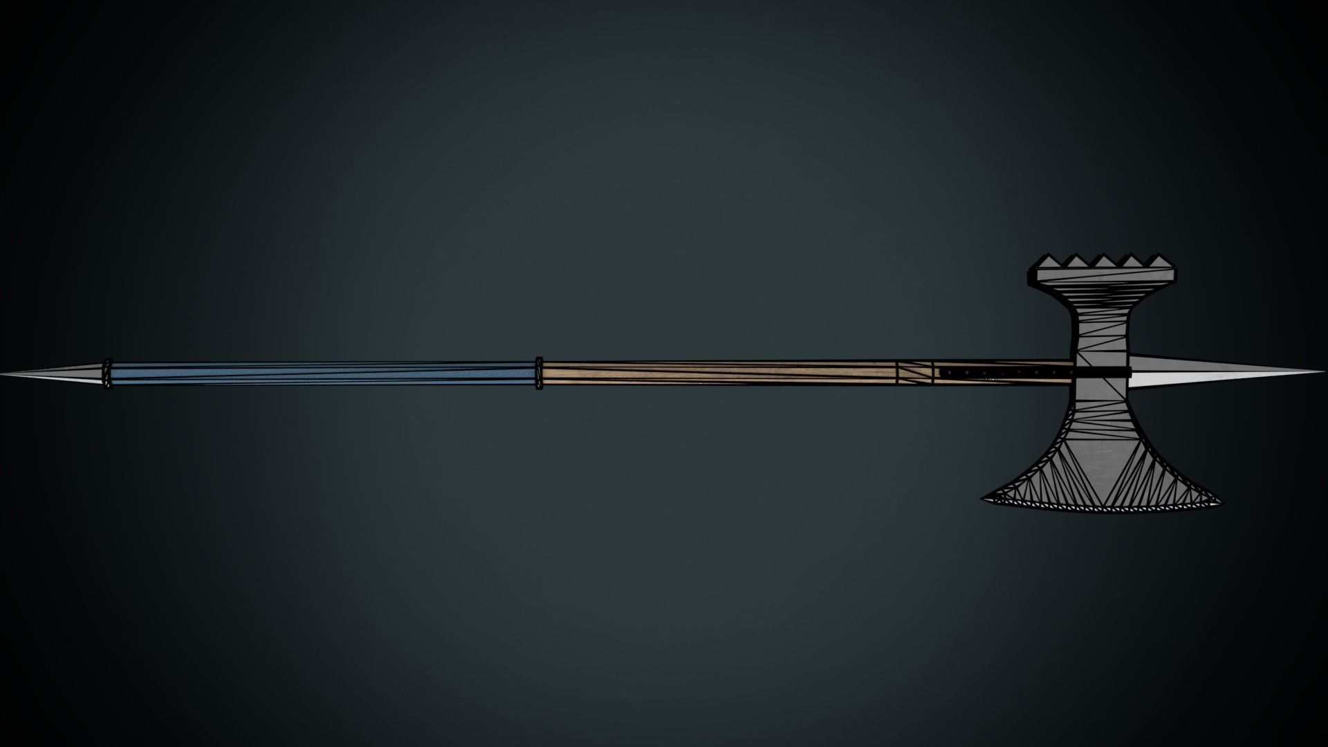 Mordaxe axe Low-poly 3D model_1