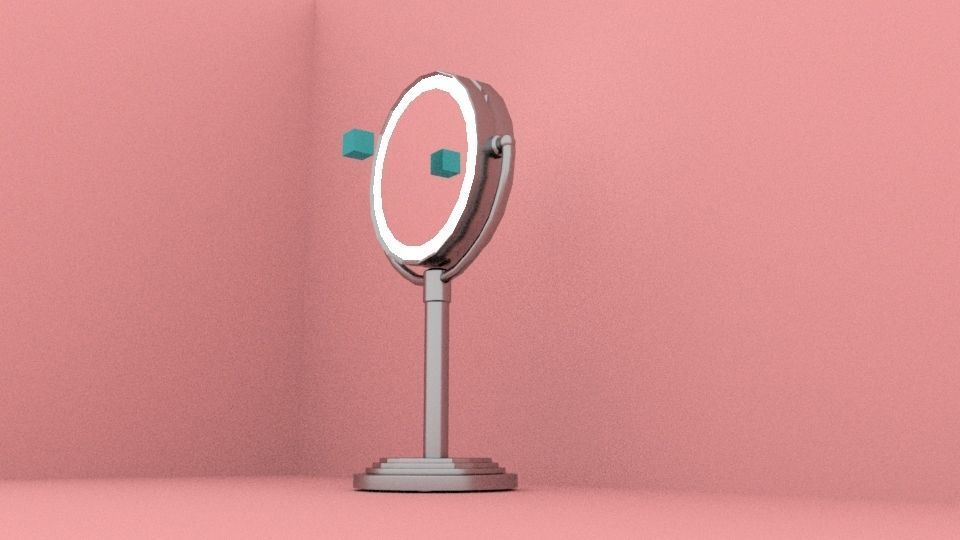 Mirror makeup on wall 3D model_3