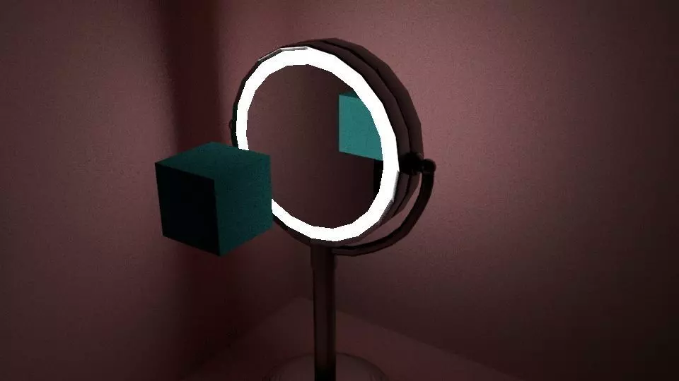 Mirror makeup on wall 3D model_0