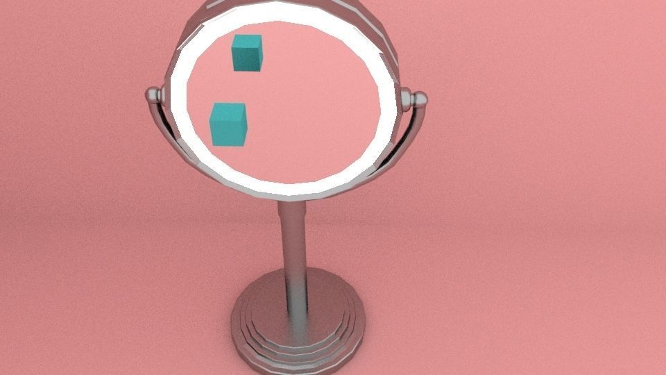 Mirror makeup on wall 3D model_1