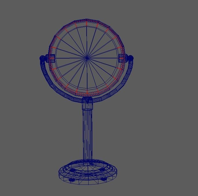 Mirror makeup on wall 3D model_4