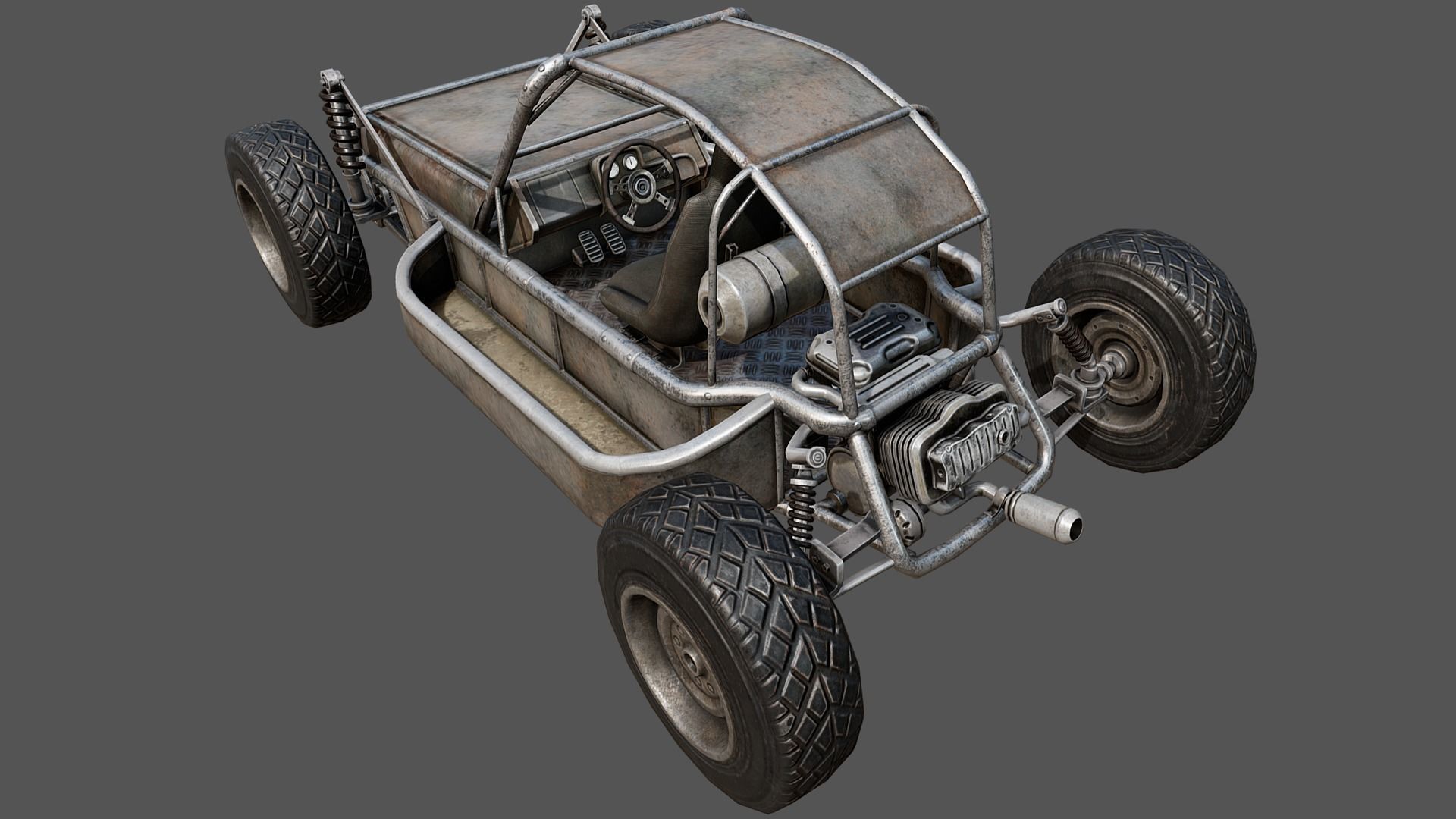 Buggy PBR dune Low-poly 3D model_2
