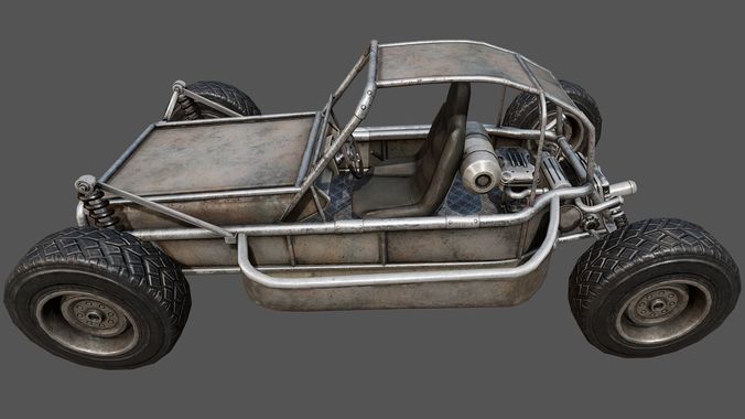 Buggy PBR dune Low-poly 3D model 2