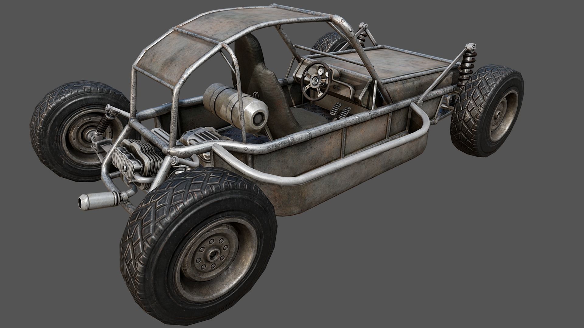 Buggy PBR dune Low-poly 3D model_4
