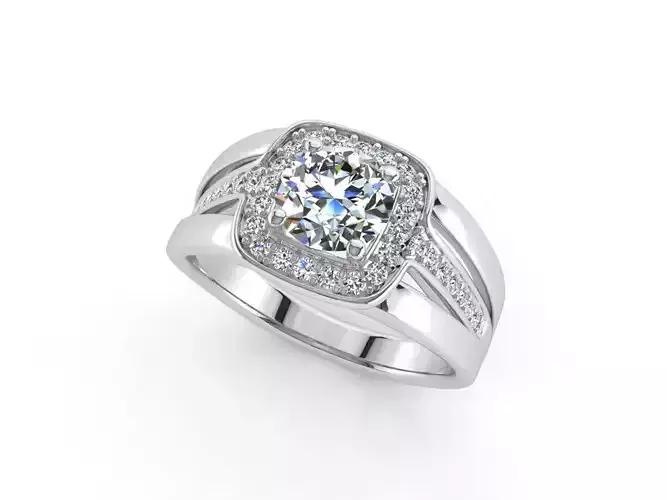 F diamond halo engagement ring gold