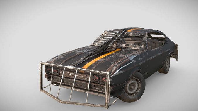 Post Apocalyptic Coupe PBR Low-poly 3D model