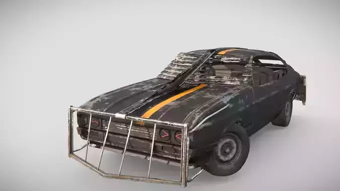 Post Apocalyptic Coupe PBR Low-poly 3D model