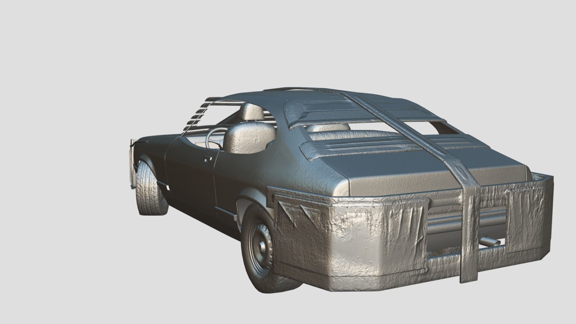 Post Apocalyptic Coupe PBR Low-poly 3D model_13