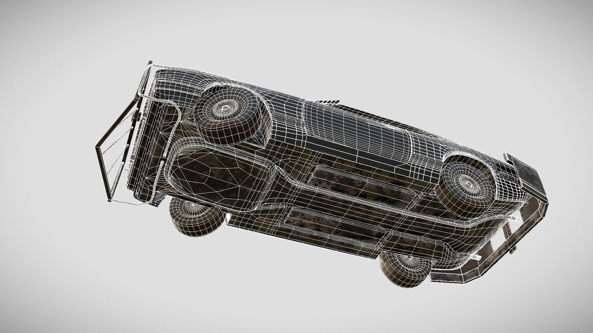 Post Apocalyptic Coupe PBR Low-poly 3D model_7