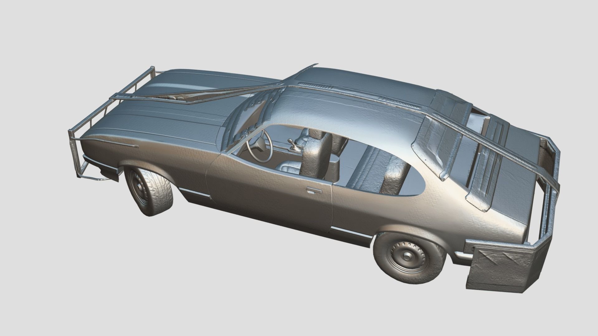 Post Apocalyptic Coupe PBR Low-poly 3D model_12