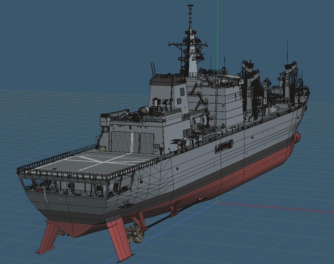 JMSDF Supply ship Mashu 3D model_10