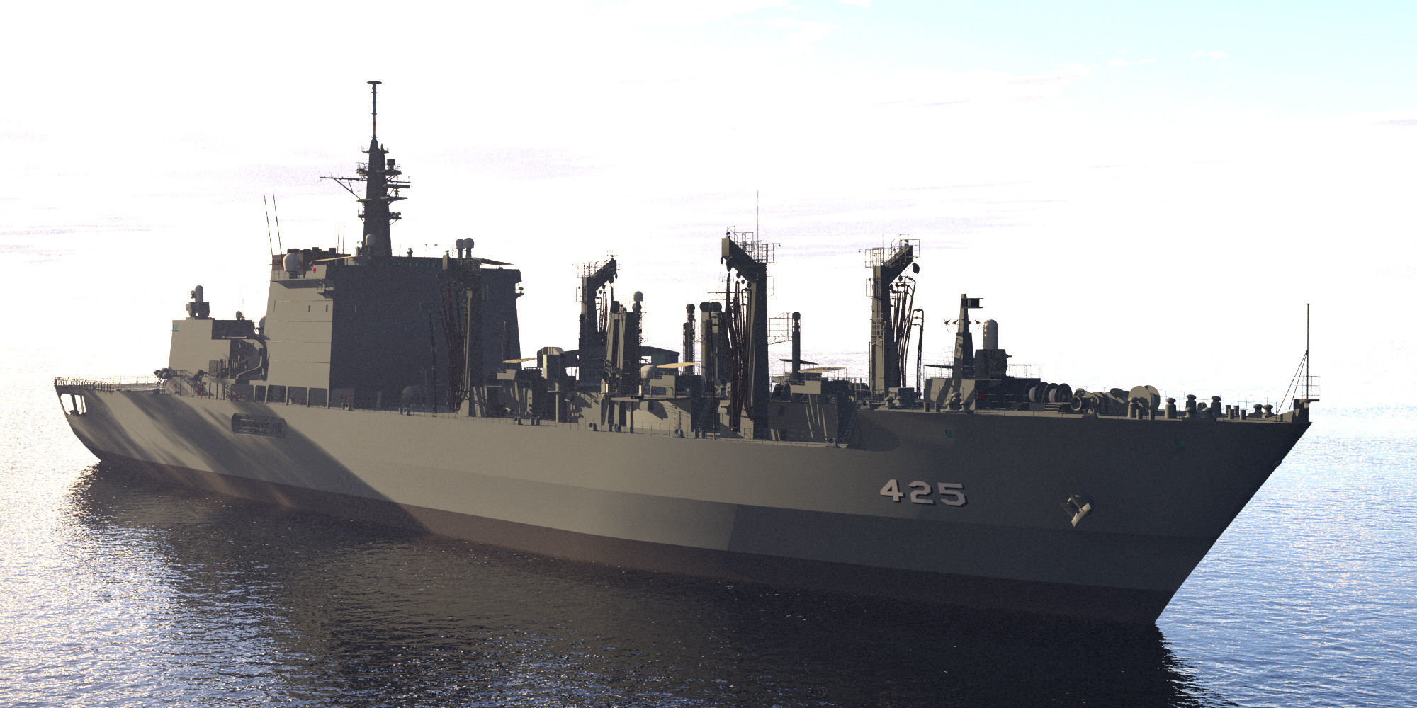 JMSDF Supply ship Mashu 3D model_5