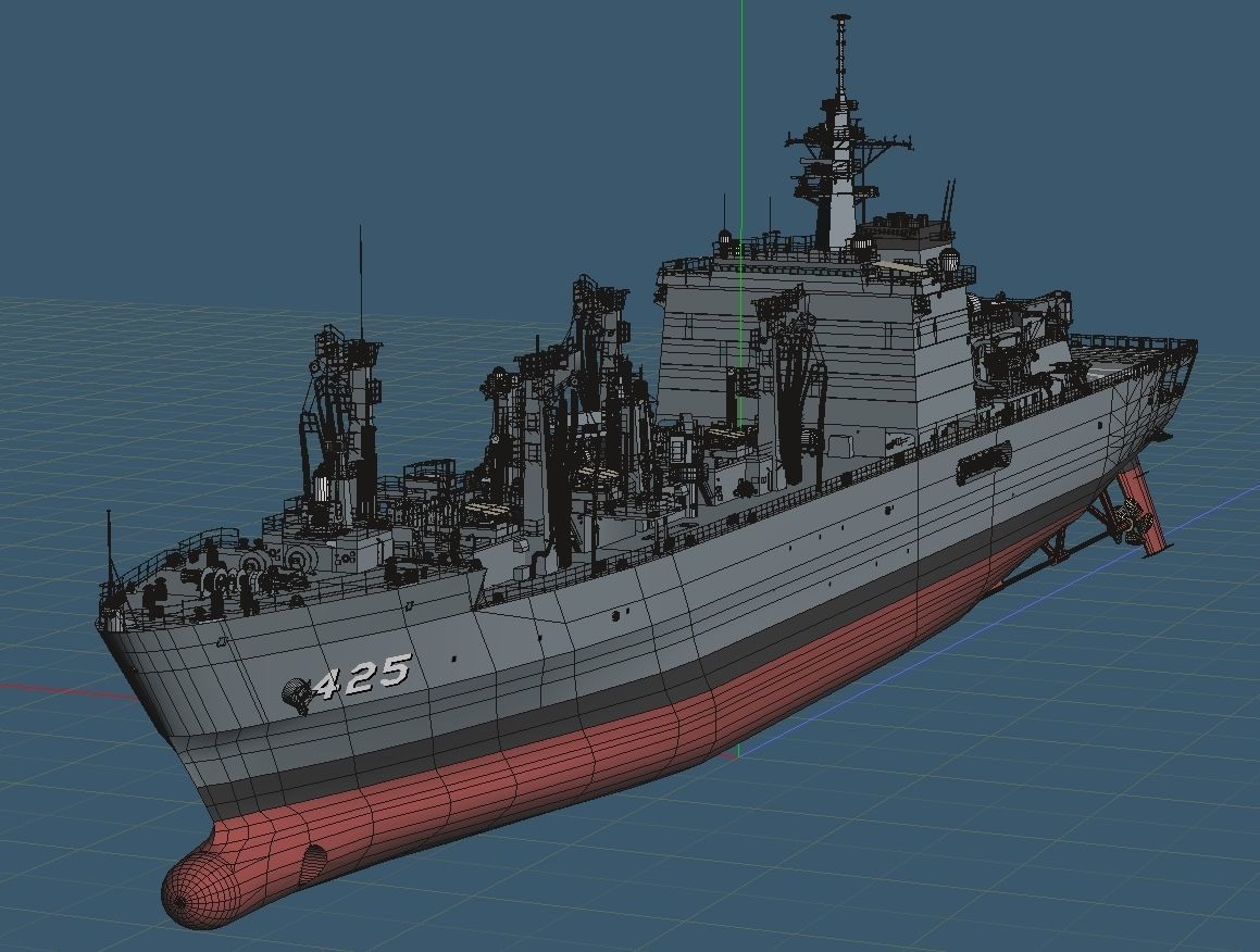 JMSDF Supply ship Mashu 3D model_9