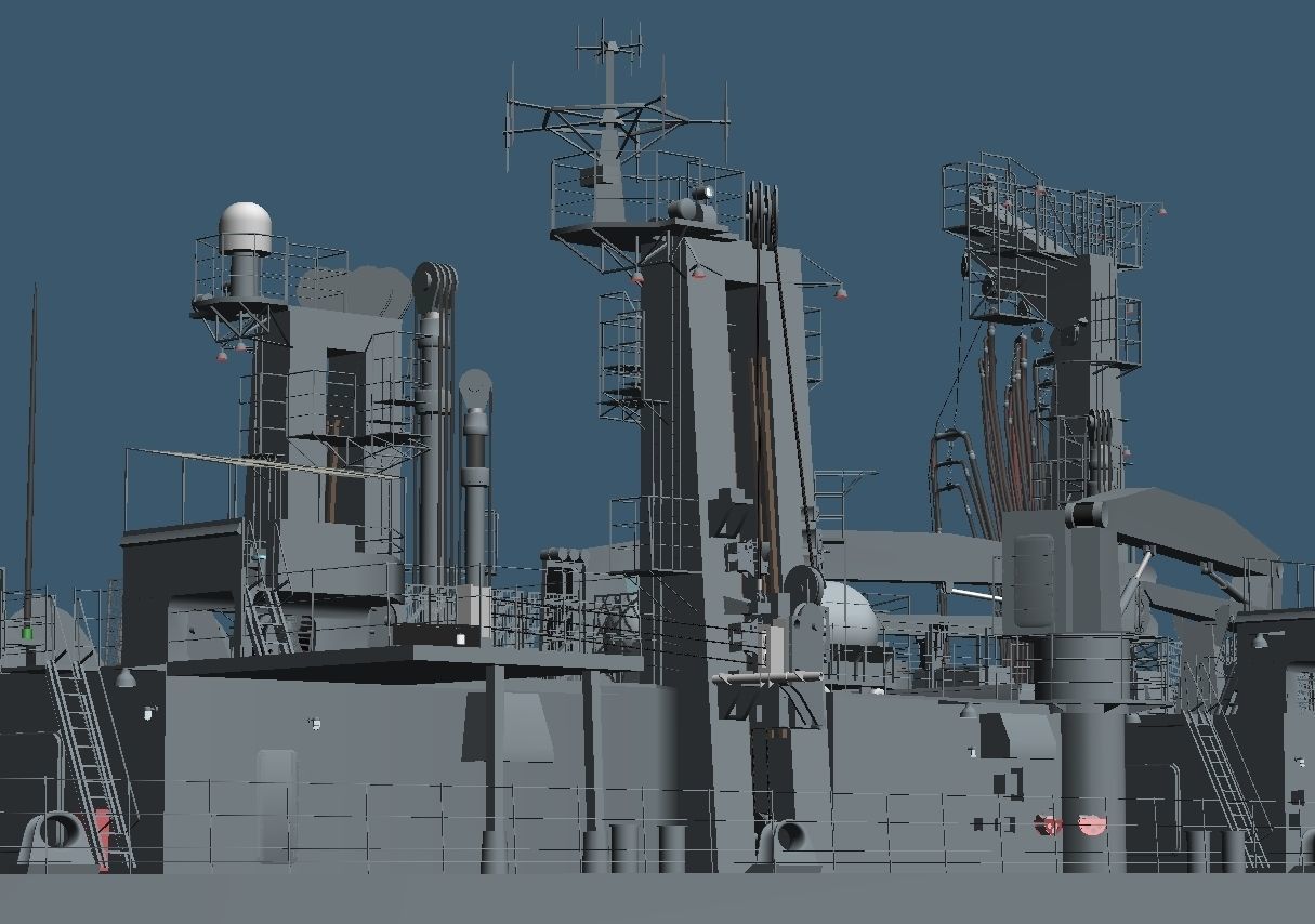 JMSDF Supply ship Mashu 3D model_11